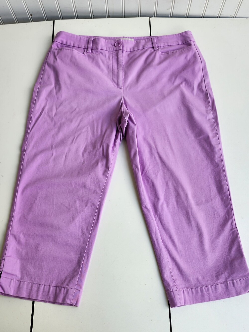 Talbots Pants Women Purple Perfect Skimmer Twill Crop Chino Stretch Casual 12P